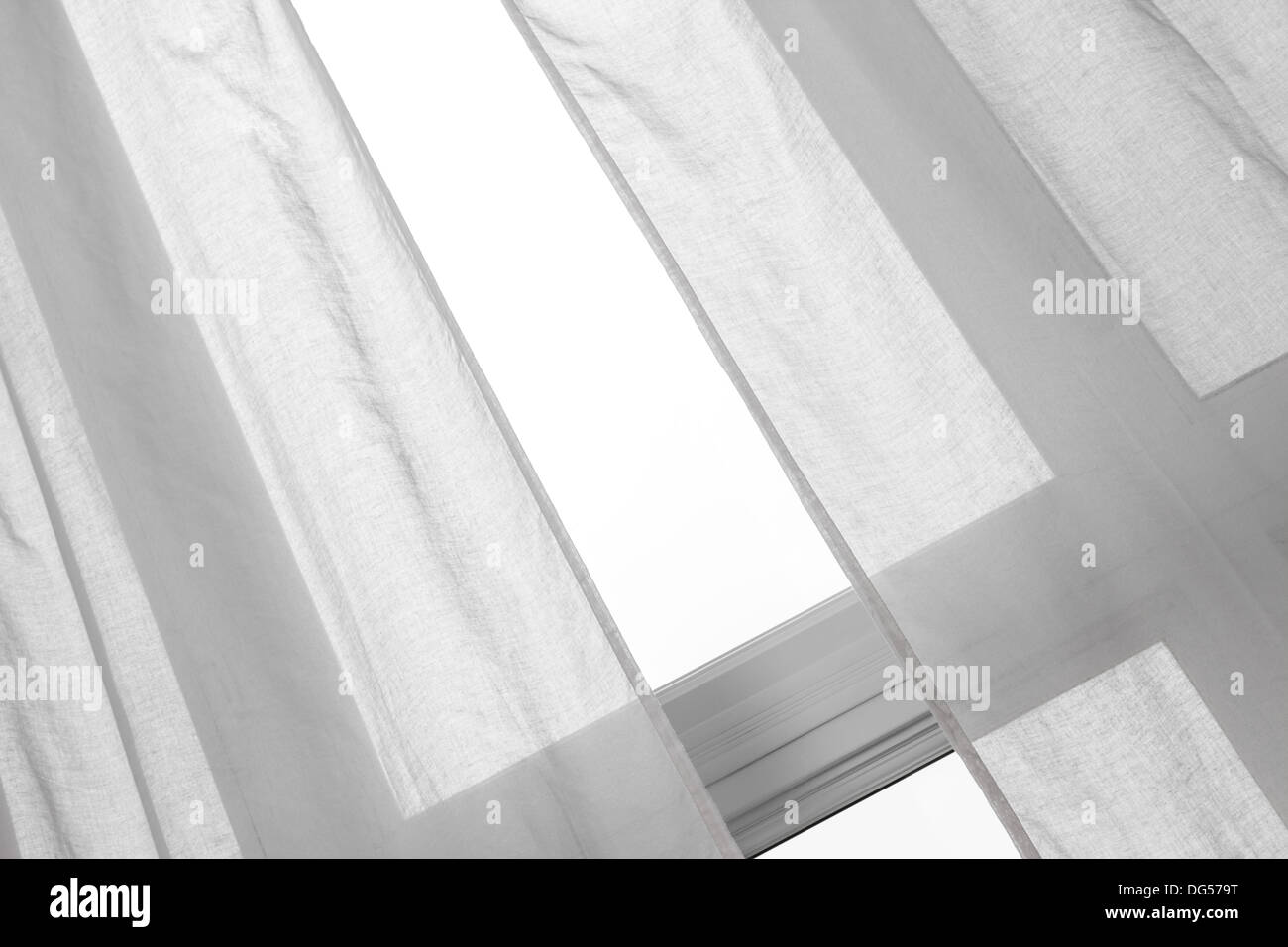 Light coming through the window with white curtains Stock Photo Alamy