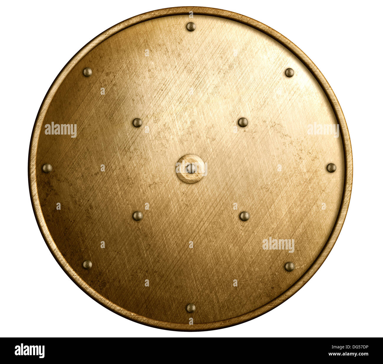 round bronze shield isolated Stock Photo Alamy