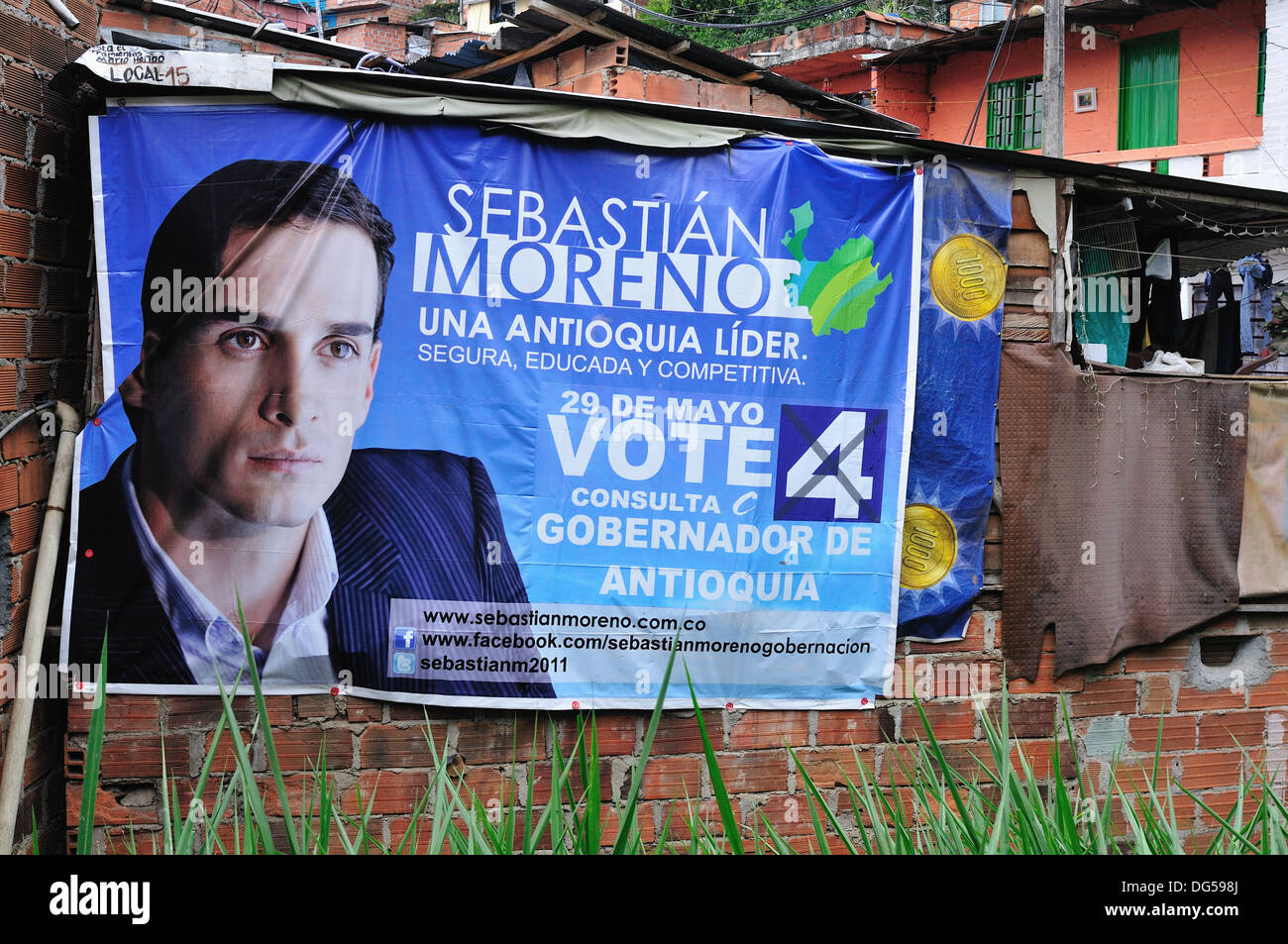 Political campaign - Santo Domingo district in MEDELLIN .Department of Antioquia. COLOMBIA Stock Photo