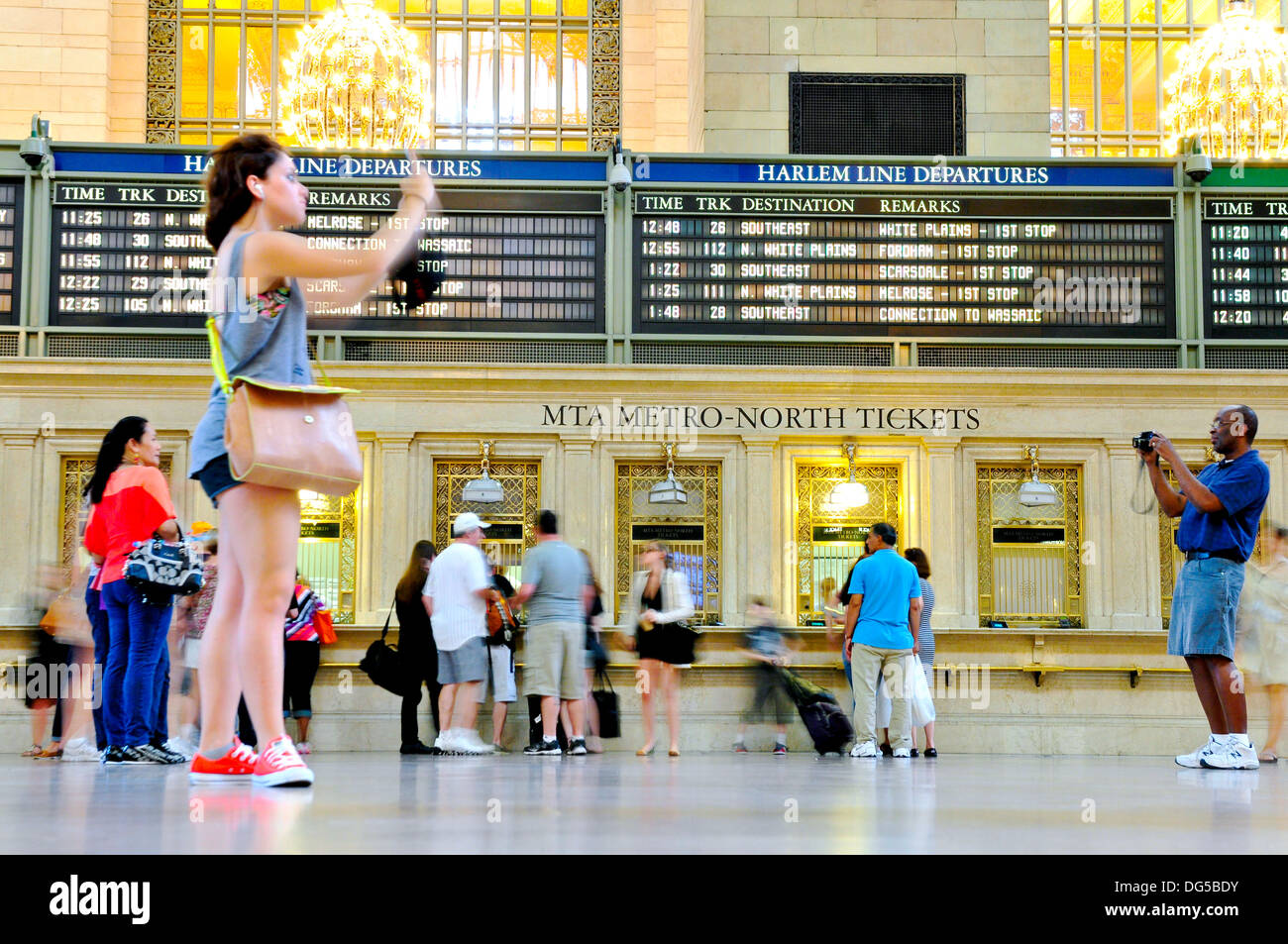 Grand Hall of Grand Central Terminal, Metro North ticket counter, Midtown Manhattan, New York City, USA Stock Photo