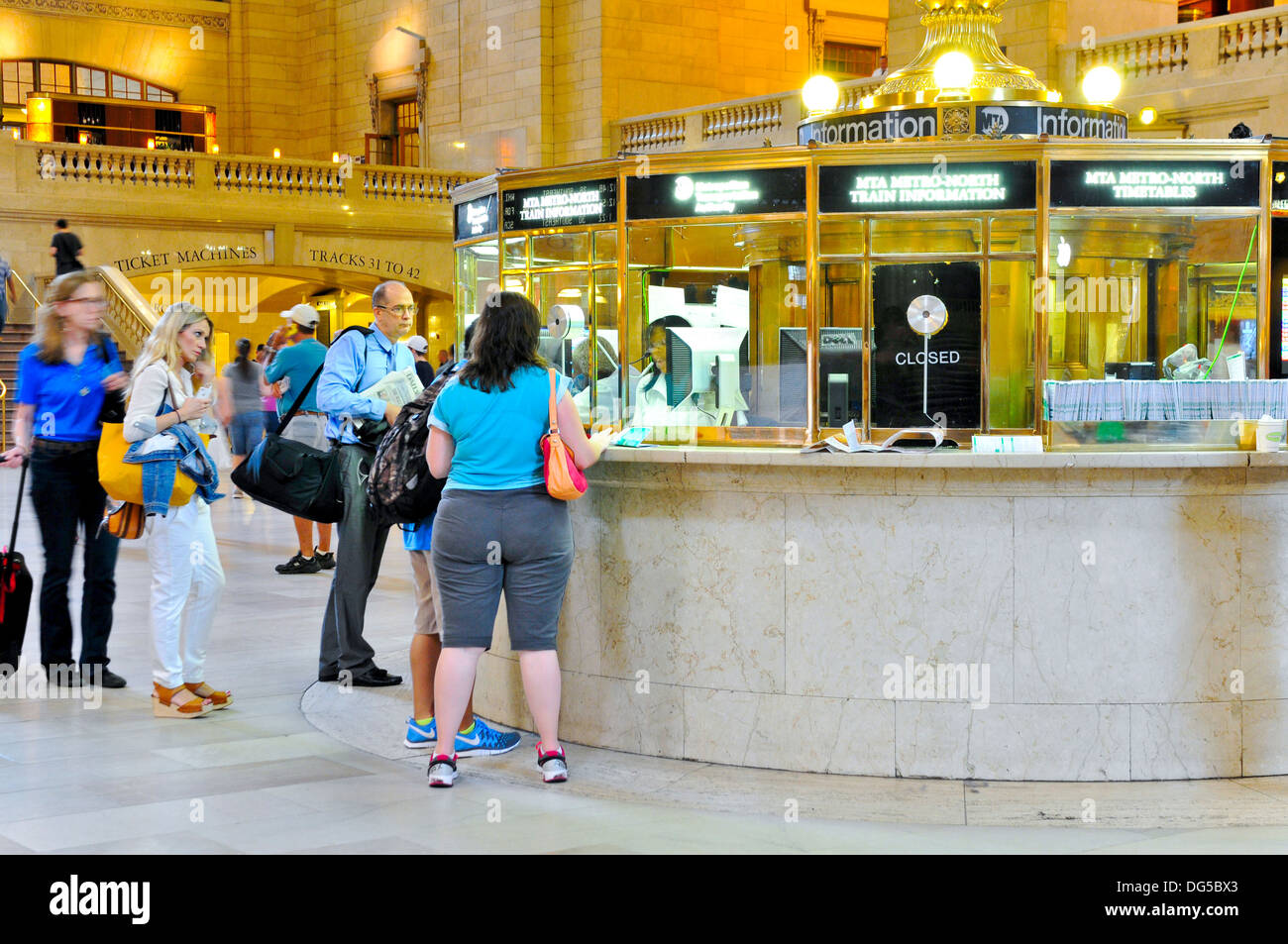 Grand Hall of Grand Central Terminal, Information Booth, Midtown Manhattan, New York City, USA Stock Photo