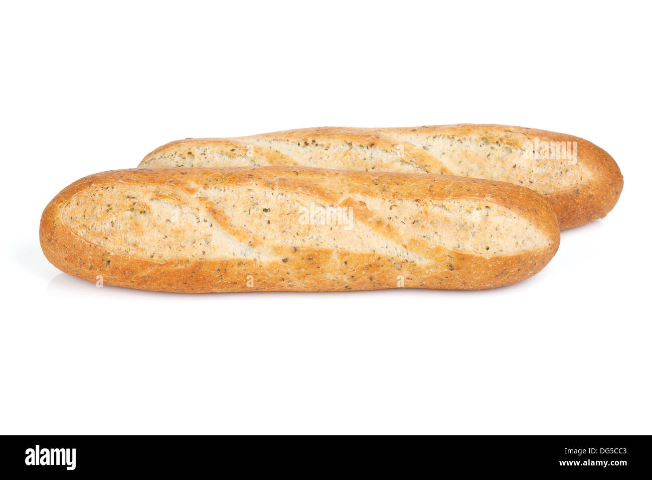 French baguette. Isolated on white background Stock Photo - Alamy
