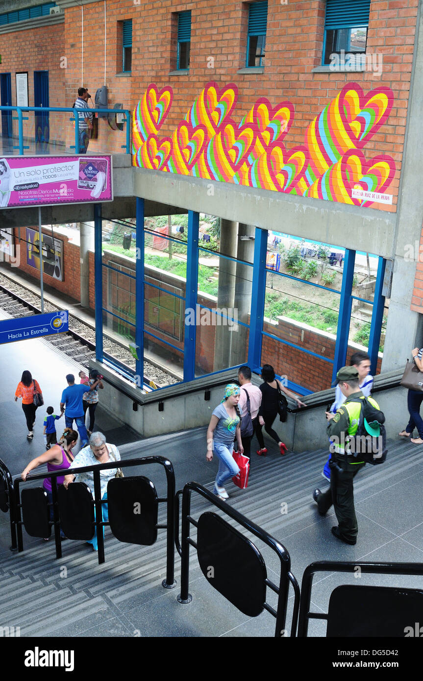 Train Station - Acevedo district in MEDELLIN .Department of Antioquia. COLOMBIA Stock Photo