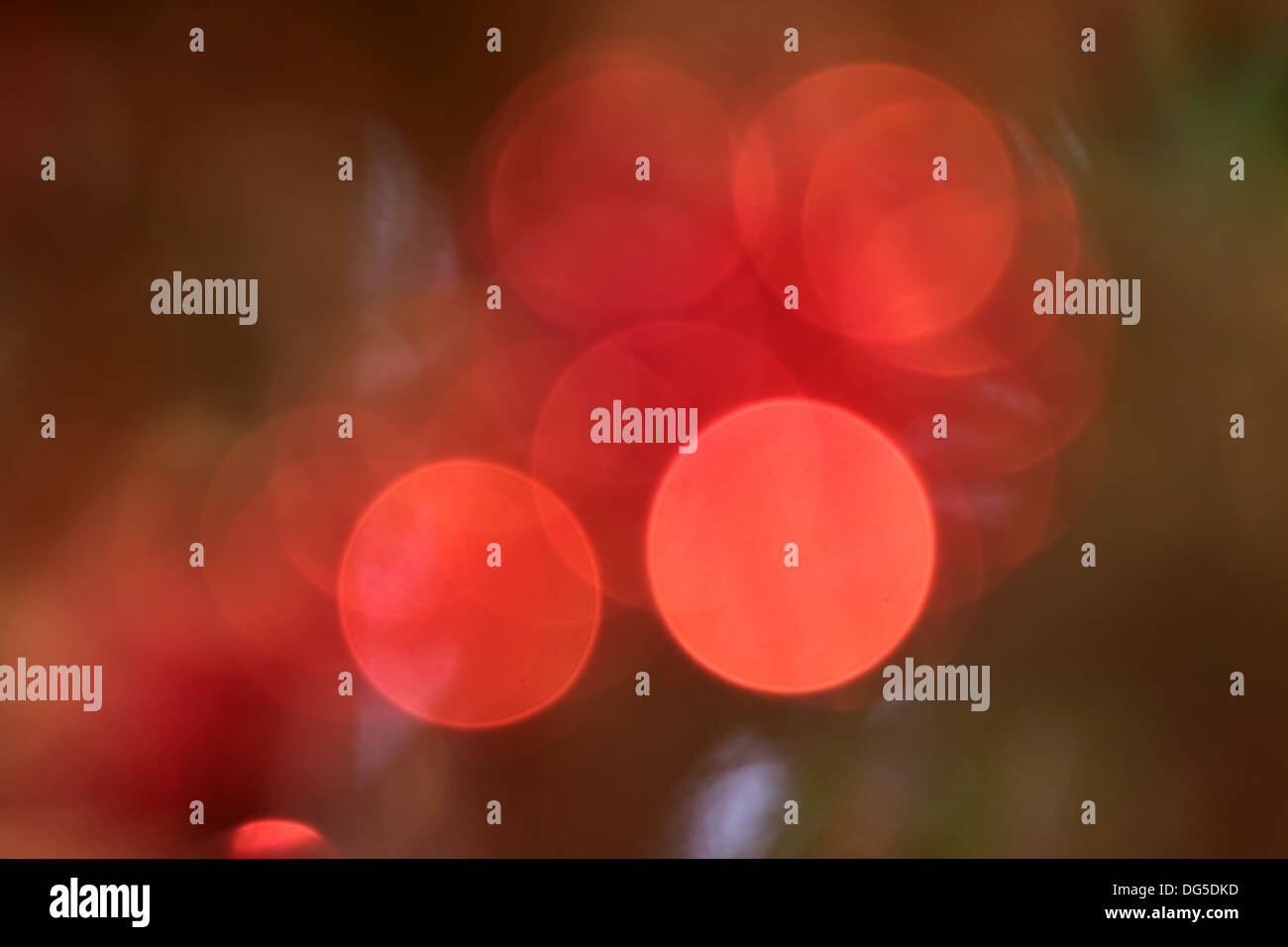Abstract red lights on the Christmas tree as a background Stock Photo
