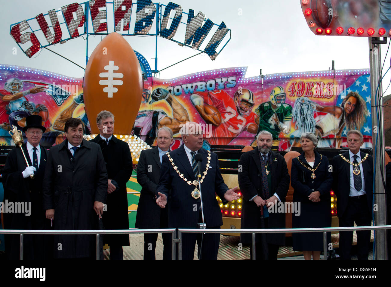 Official opening of the 2013 Stratford-upon-Avon mop fair, Warwickshire, UK Stock Photo