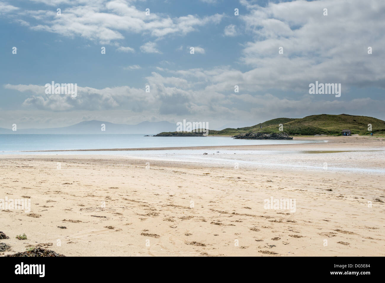 View of beach at Newborough, Isle of Anglesey looking towards Llanddwyn