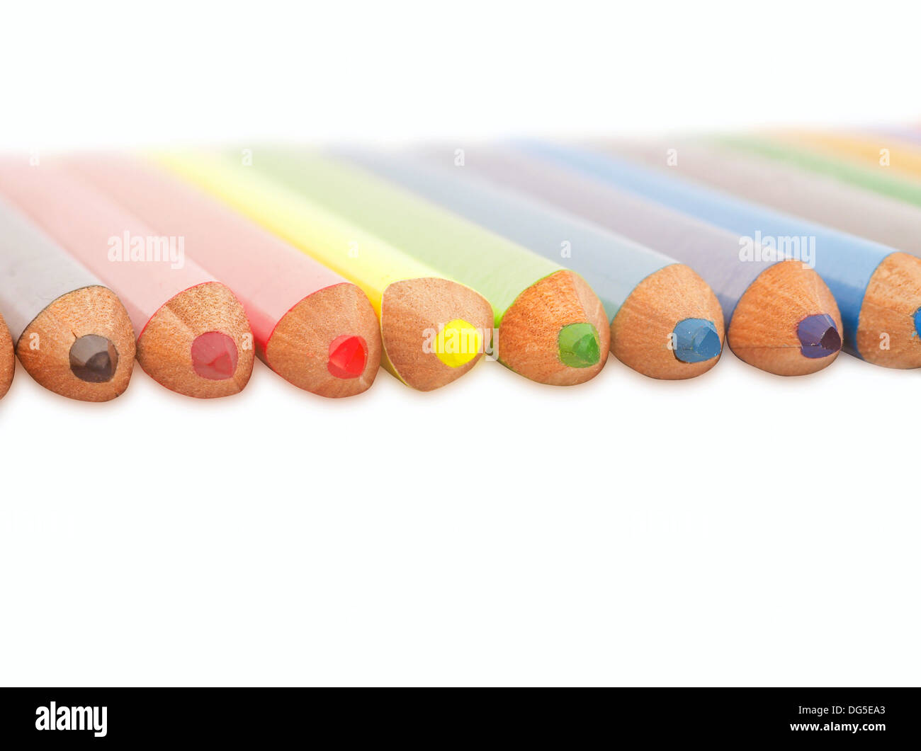 colored pencils isolated on white background Stock Photo