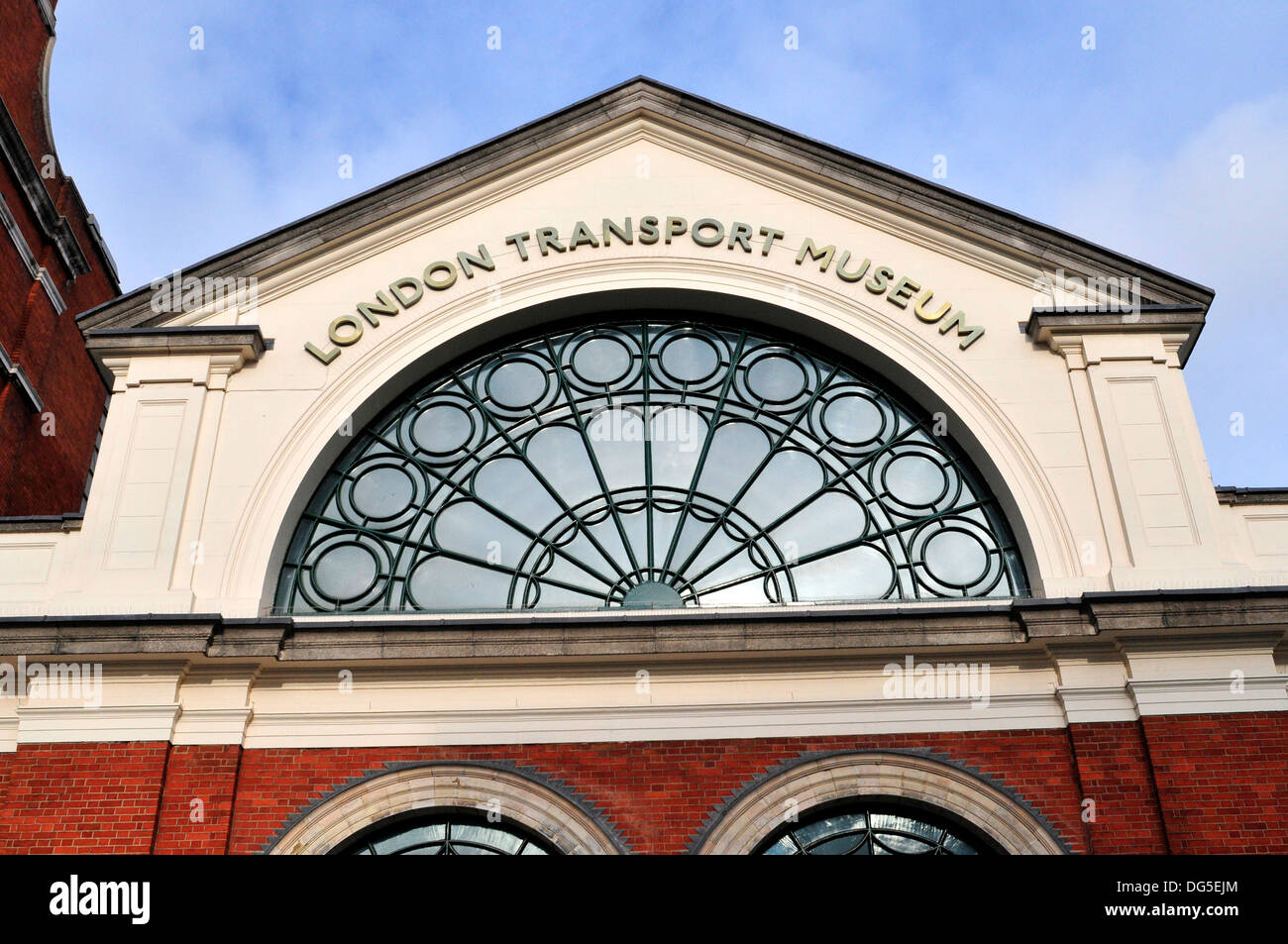 A close view of London transport museum, Covent Garden, UK Stock Photo