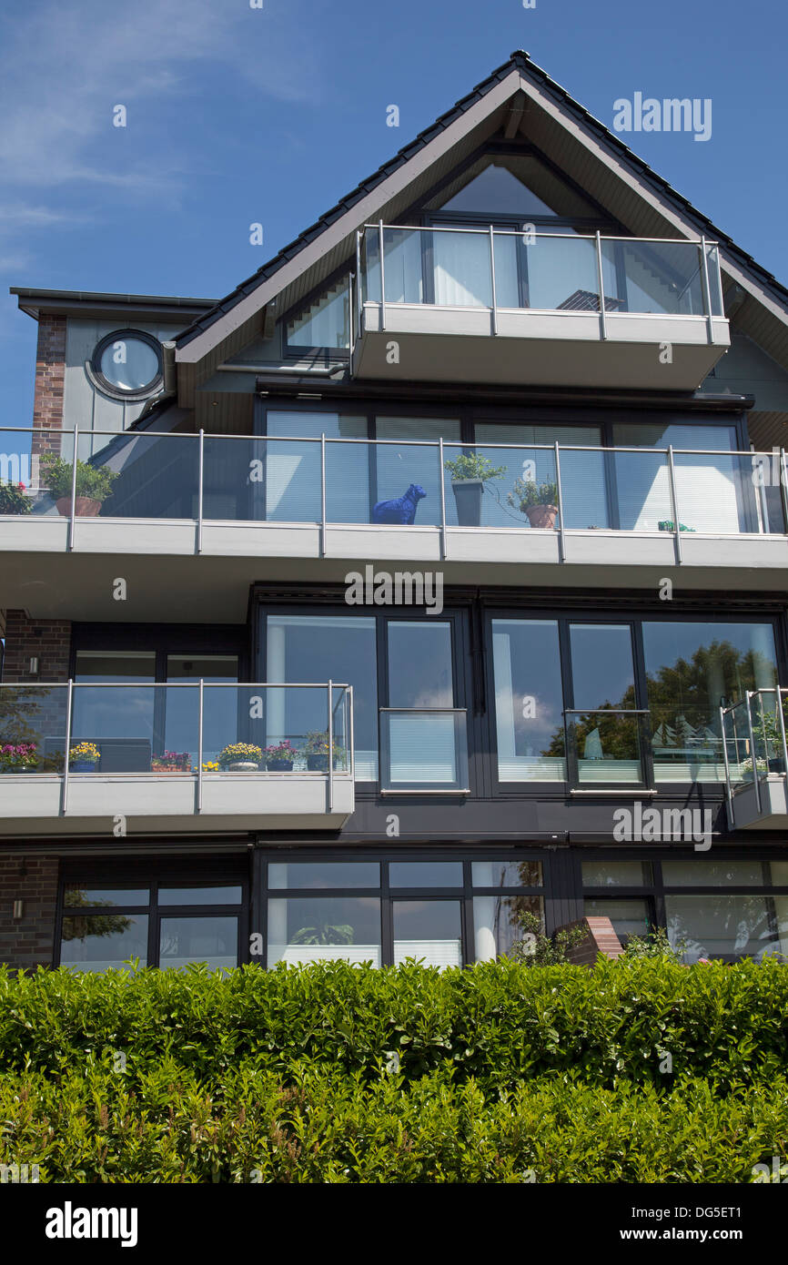 Modern living buildings, apartment buildings in Kiel, Germany Stock