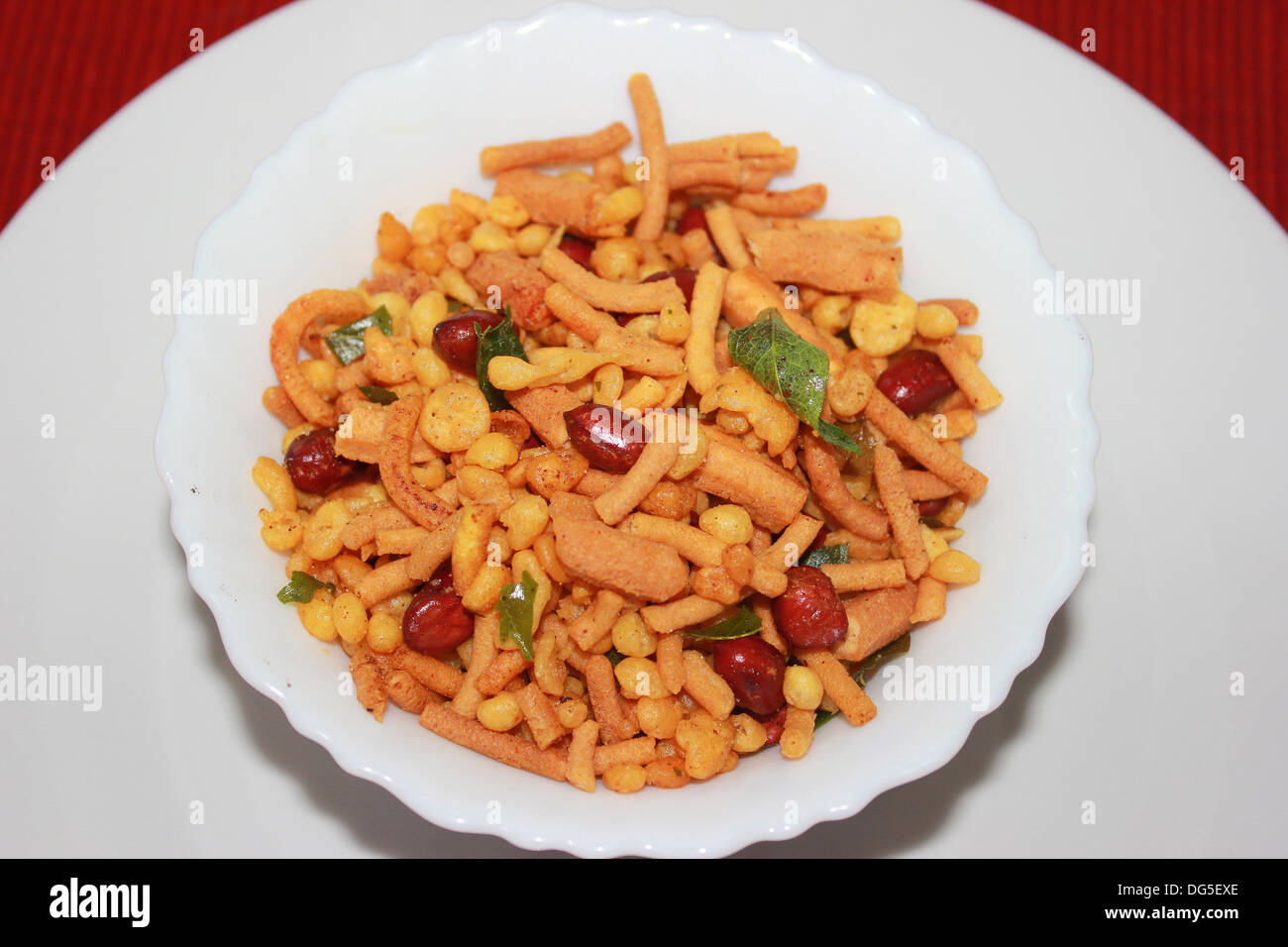 Indian Snacks Spice Mixture Stock Photo