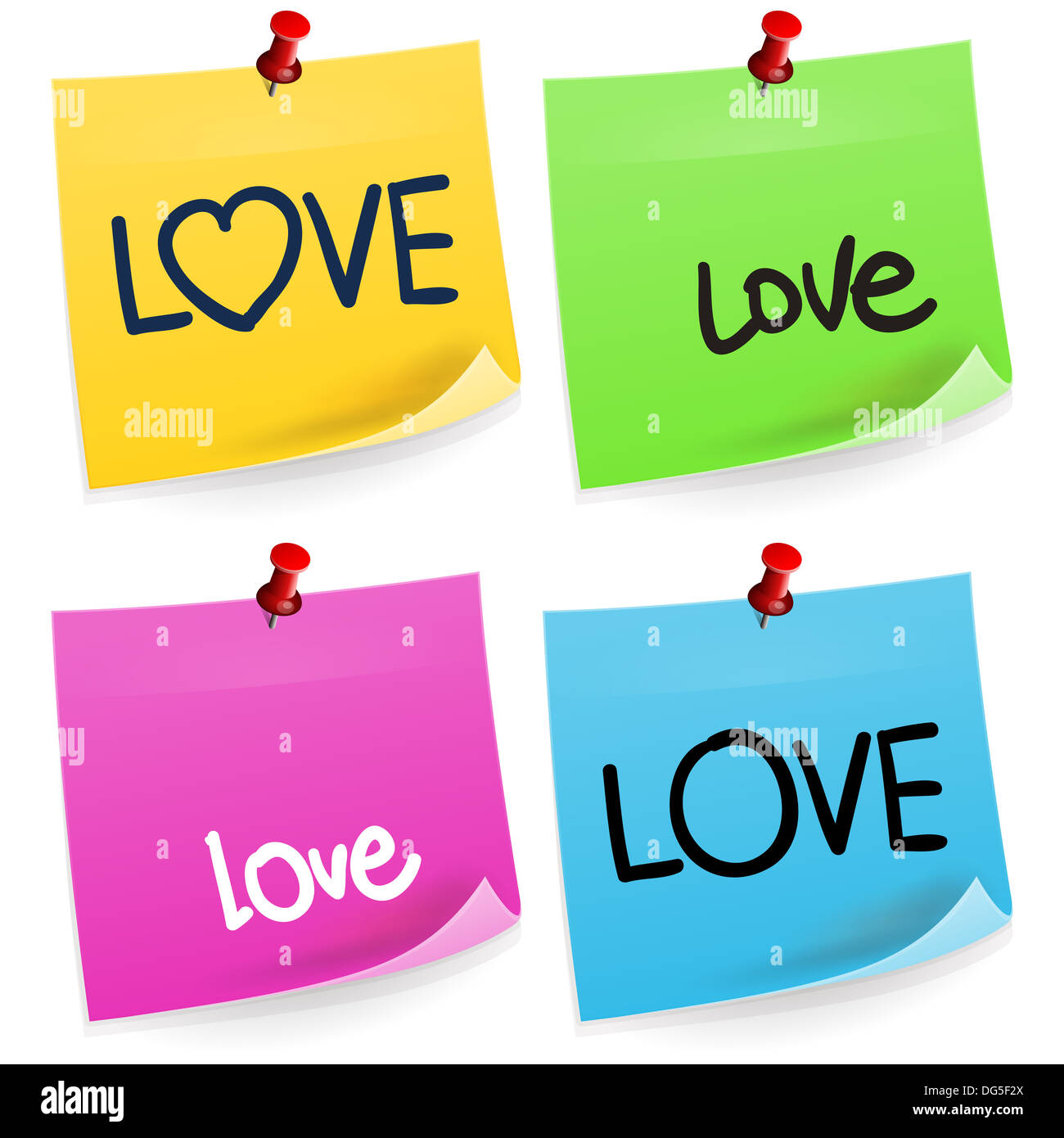 Love Sticky Note Stock Photo