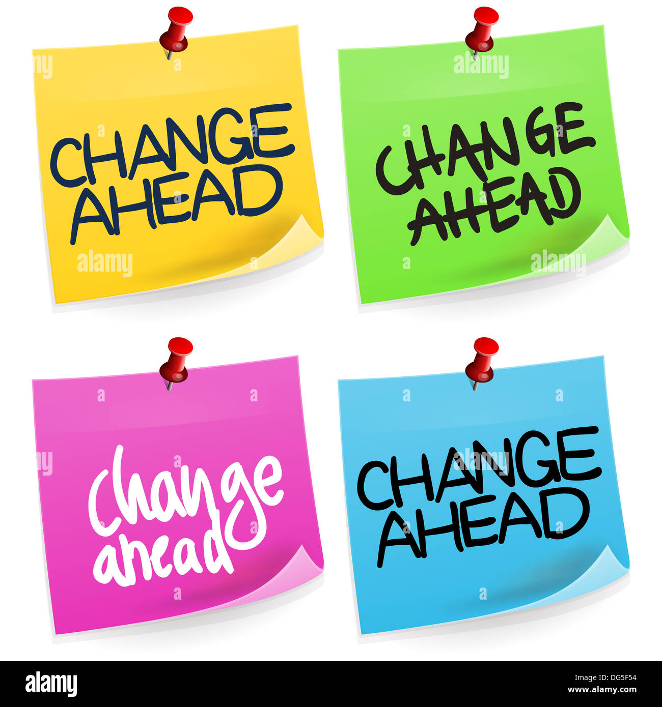 Change Ahead Sticky Note Stock Photo