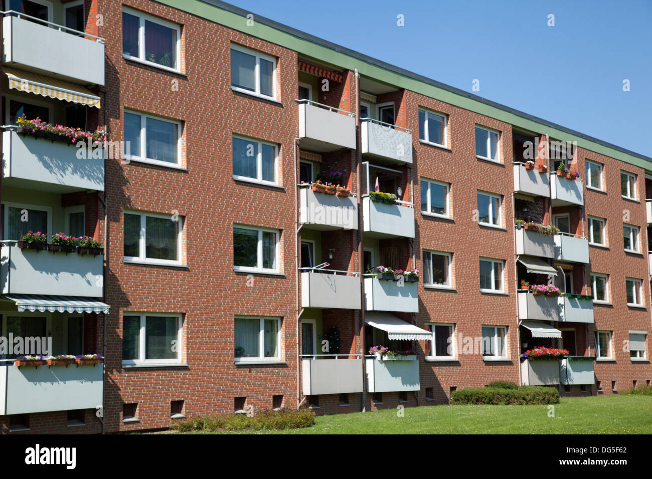 Modern living buildings, apartment buildings in Kiel, Germany Stock