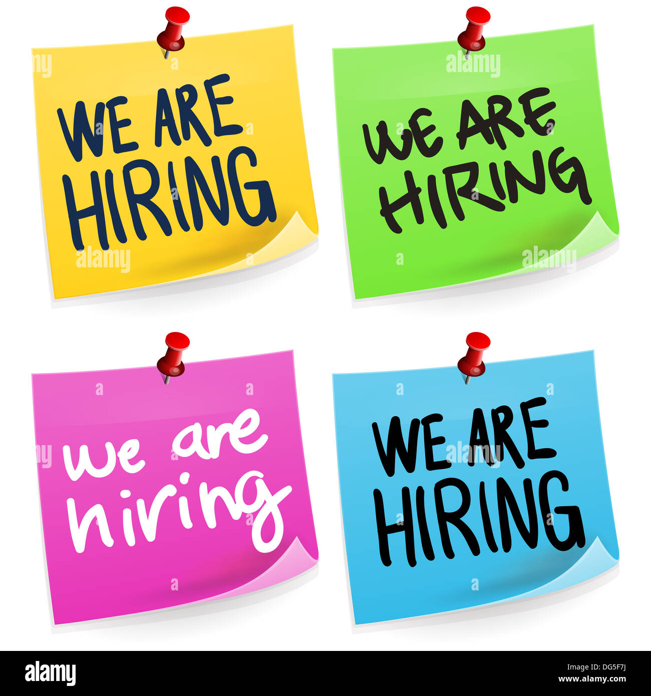 We Are Hiring Sticky Note Stock Photo