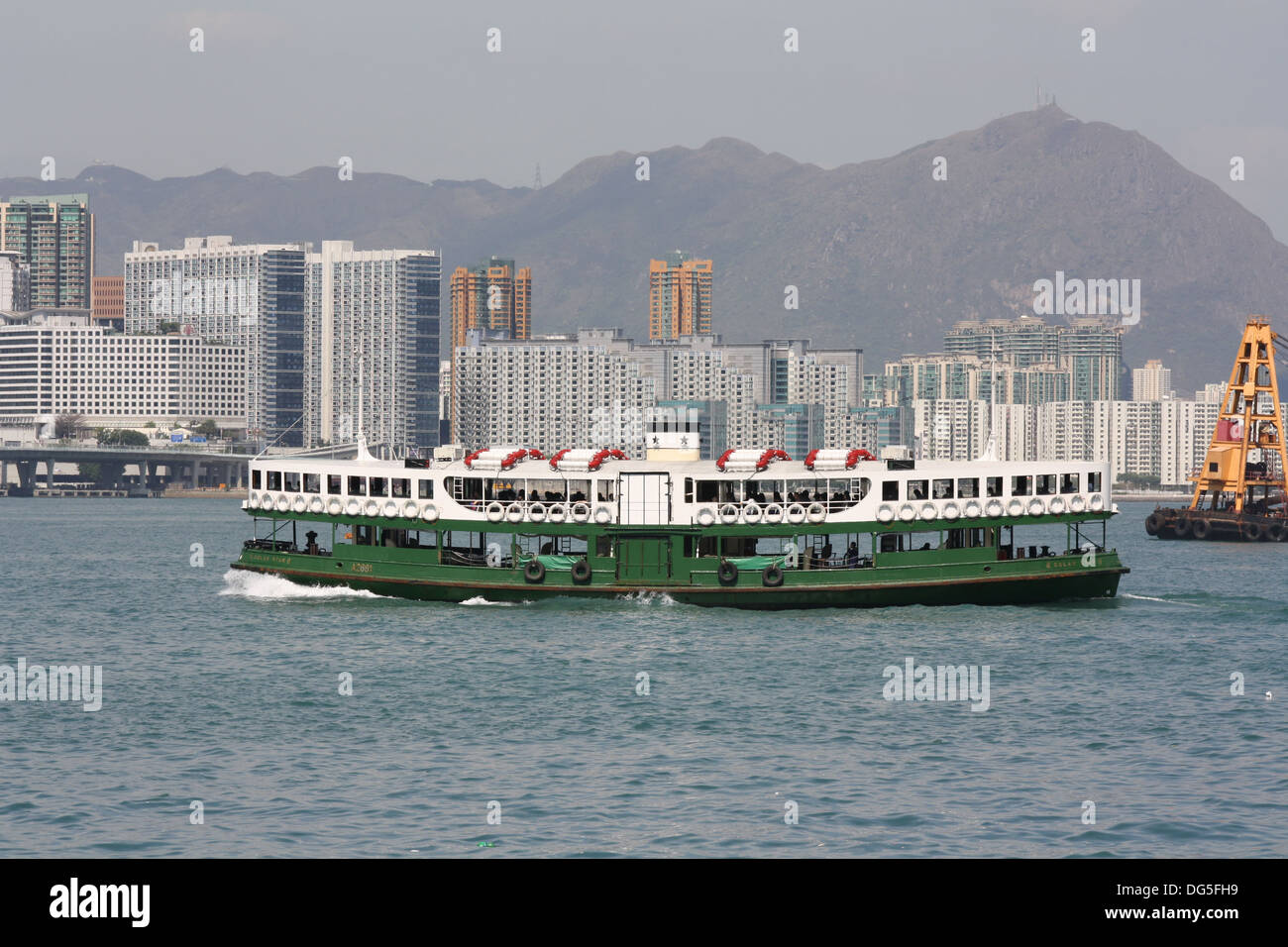 Solar Star, one of the Star Ferry fleet that runs between Hong Kong island and Kowloon. Stock Photo