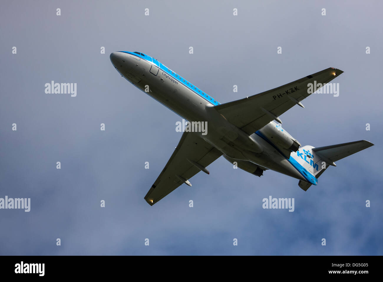 KLM plane taking off from Leeds Bradford Airport Stock Photo Alamy