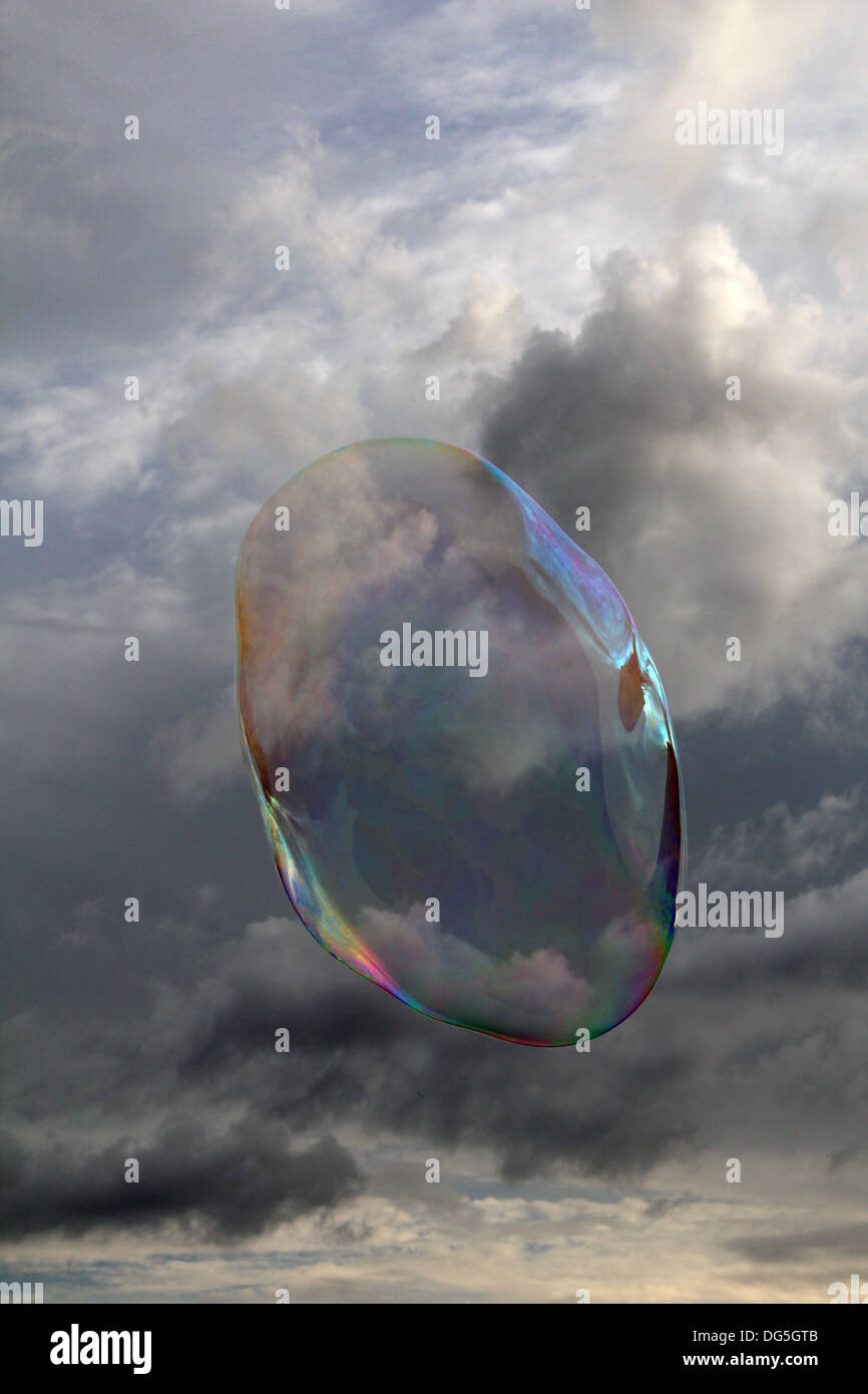 big soap bubble floating in open sky Stock Photo - Alamy