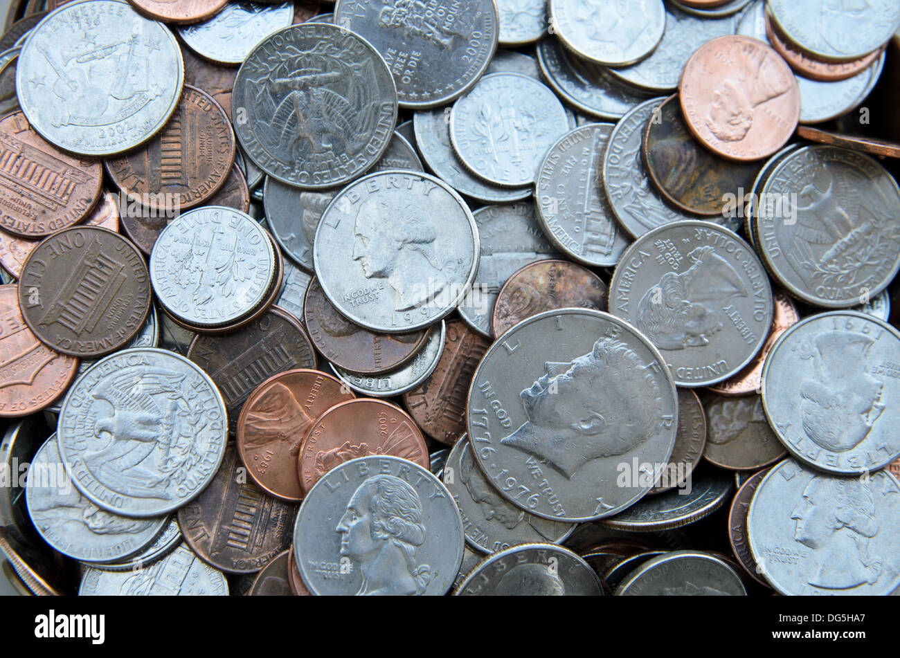 Various American Dollar Coins Stock Photo Alamy