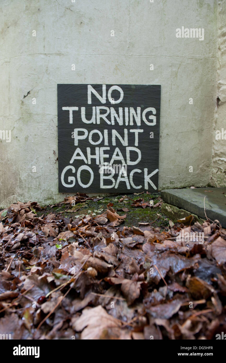 No Turning point go back sign Stock Photo