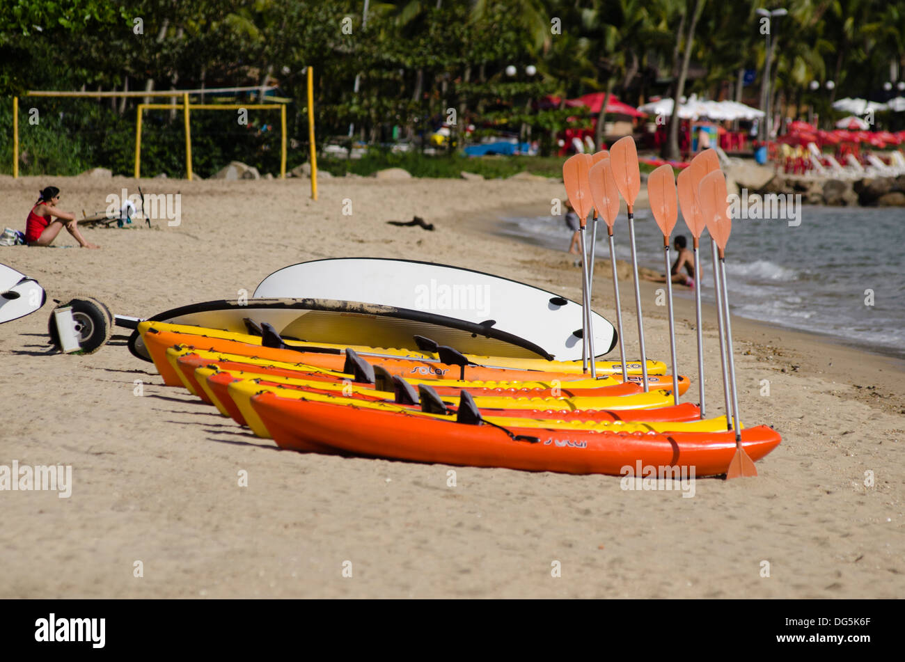 boat at the beach in Ilhabela, Sao Paulo state shore, Brazil. Stock Photo