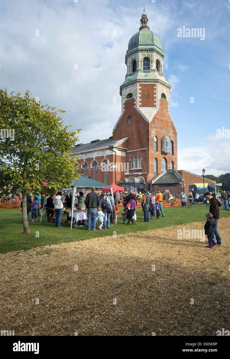 The autumn pumpkin festival at the Royal Victoria Country Park, Netley, Southampton, Hampshire, England, UK Stock Photo