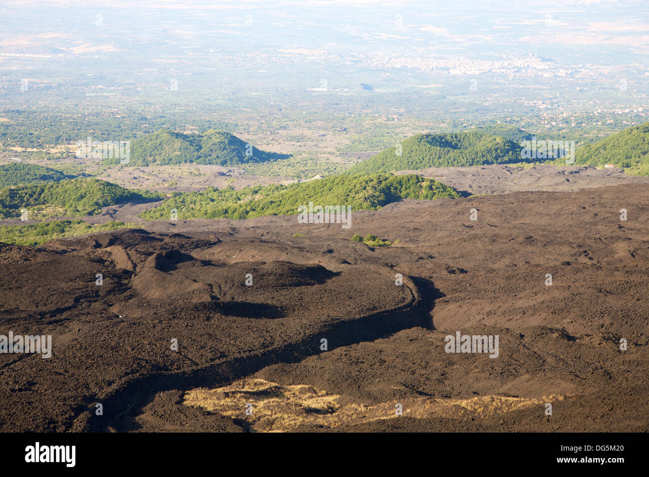 Old craters of previous Etna eruption Stock Photo