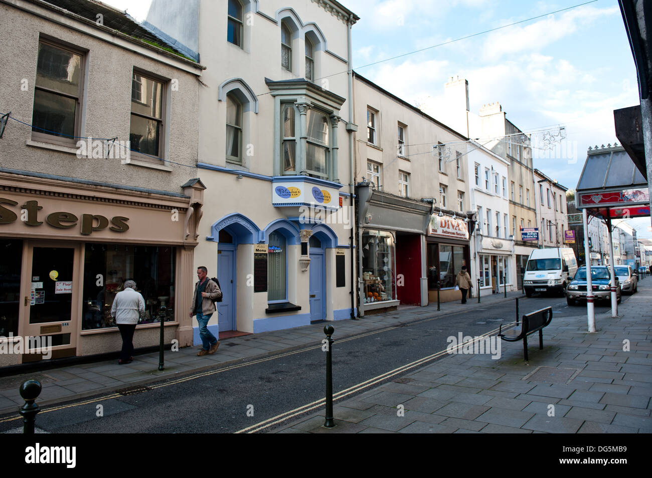 A view of King Street in the town of Carmarthen, Carmarthenshire,Wales