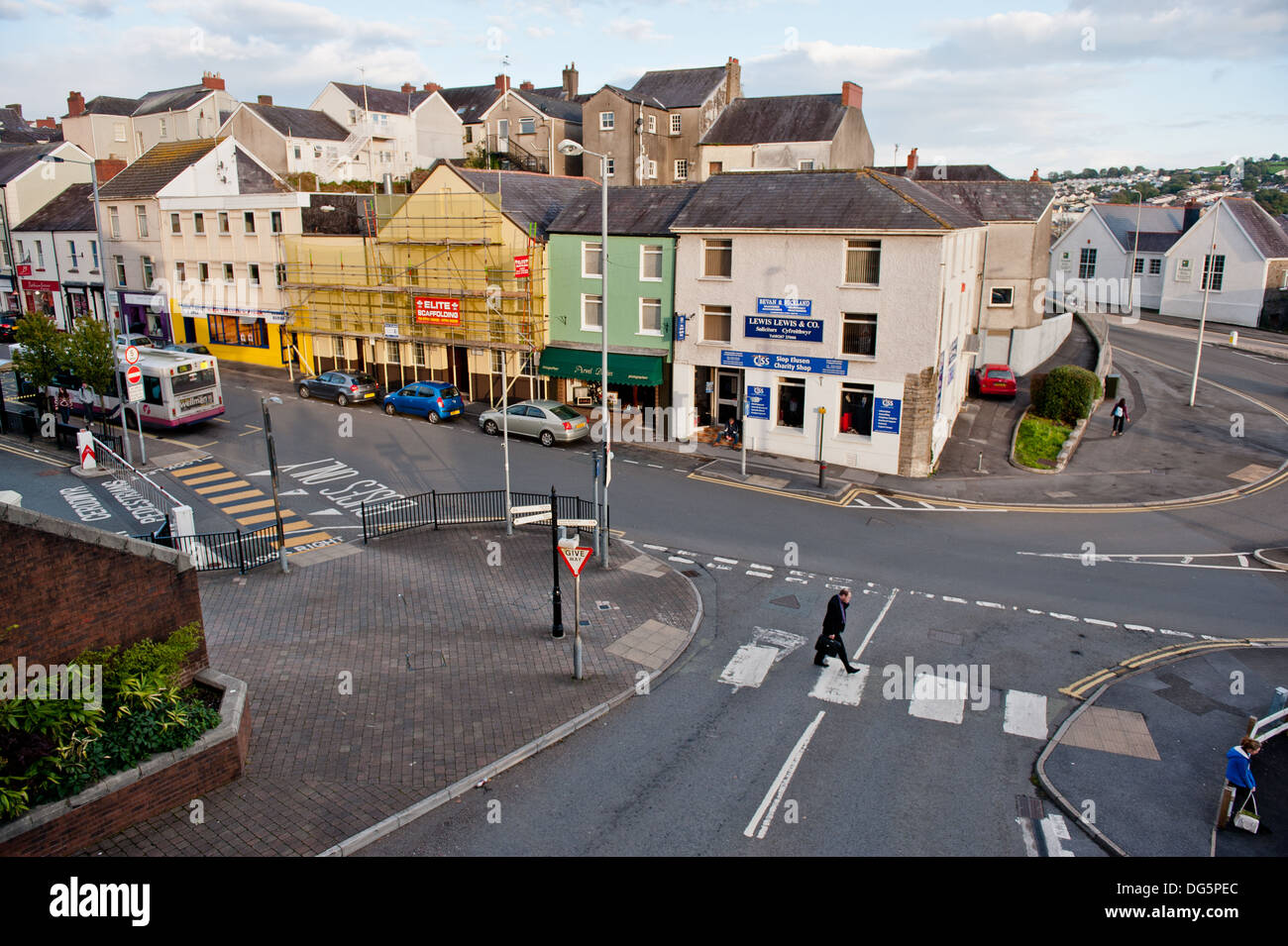 A view of Blue Street in the town of Carmarrthen,Carmarthenshire,Wales