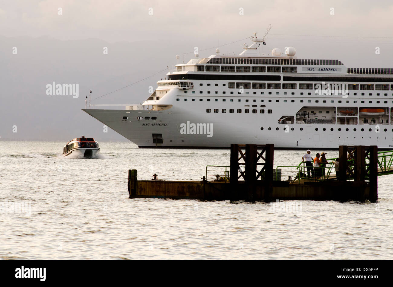 Cruise ship at summer season in Ilhabela, North shore of Sao paulo