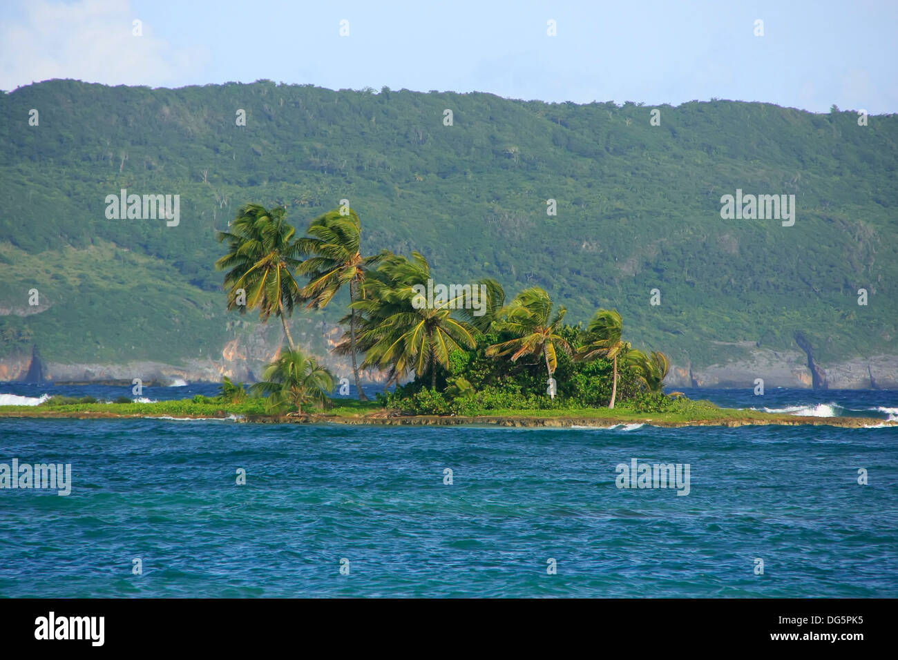 Small island near Las Galeras beach, Samana peninsula, Dominican Republic Stock Photo