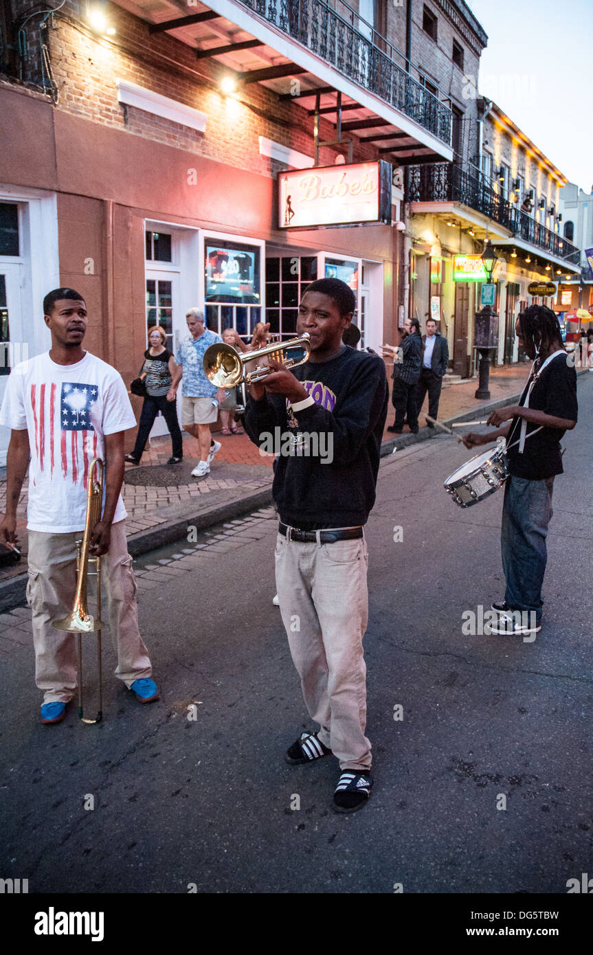 Brass band on the Bourbon street, French quarter, New Orleans, Louisiana Stock Photo Alamy