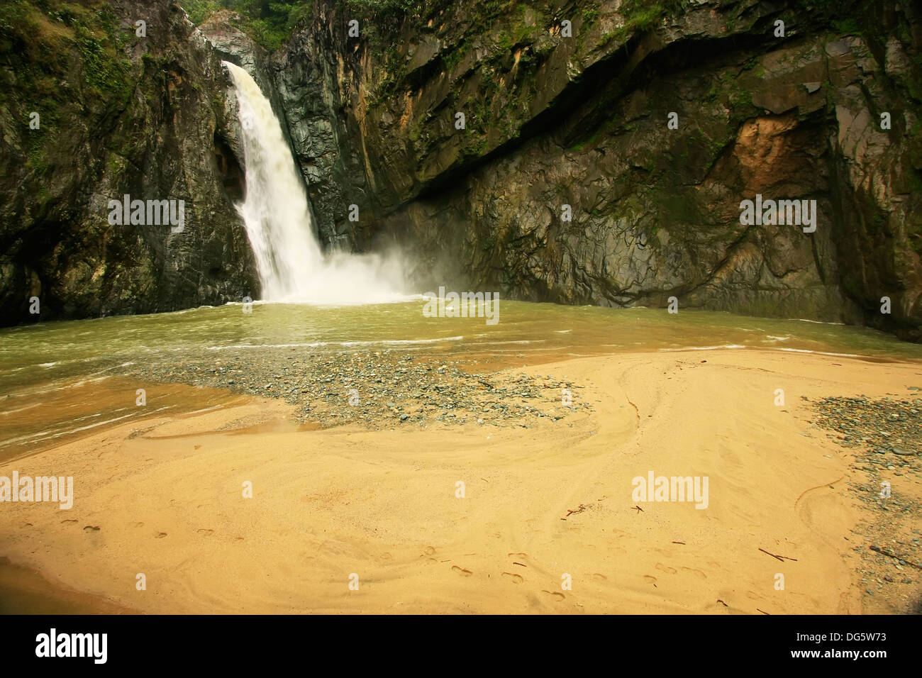 Salto Jimenoa Uno waterfall, Jarabacoa, Dominican Republic Stock Photo