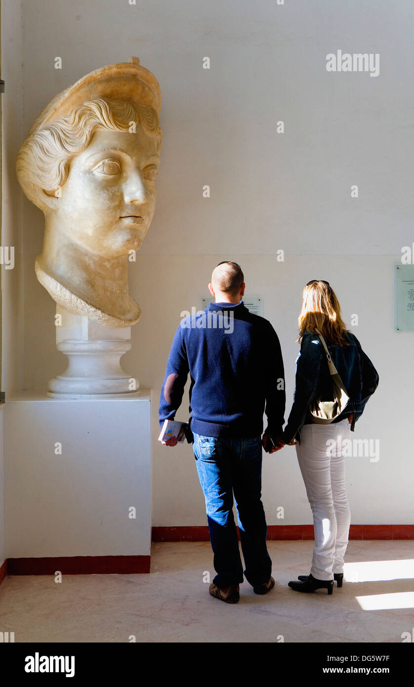 Tunez: Carthage. Carthage.Museum. Colossal head of a AntonineÂ´s princess. It proceeds from the Forum of Carthage Stock Photo