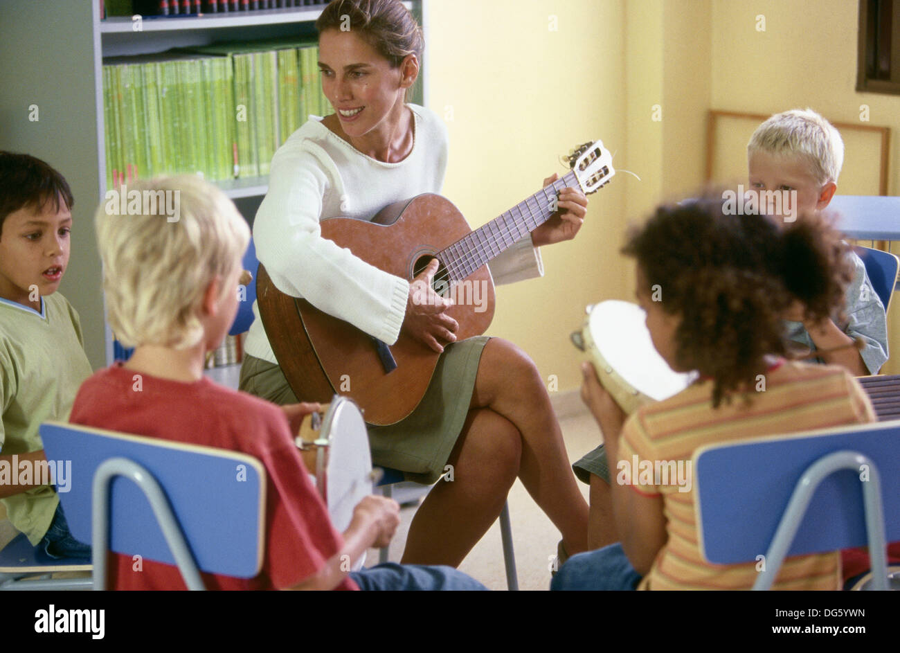 African american children playing instruments hi-res stock photography