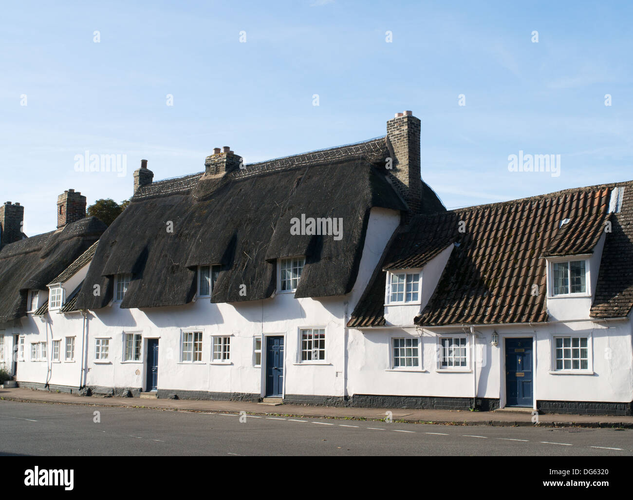 Thatched houses Grantchester village, Cambridge, England, UK Stock