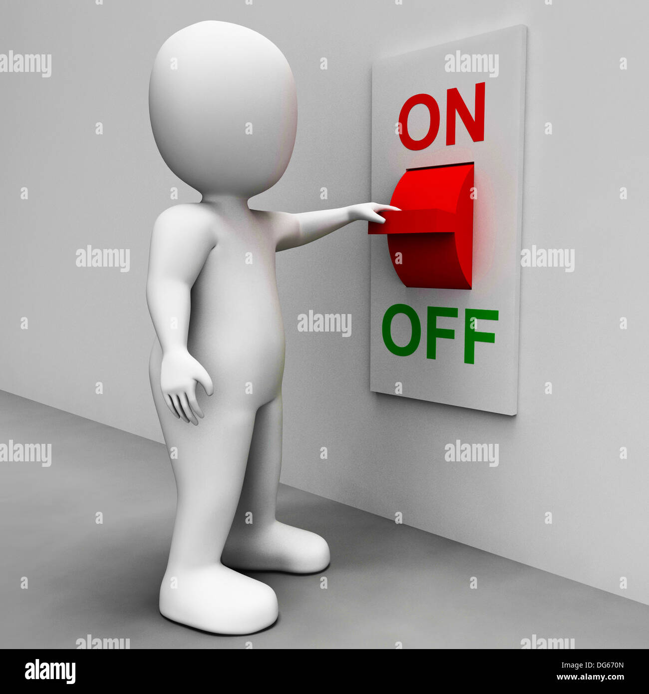 On Off Switch Shows Energy Supply And Electrician Stock Photo - Alamy