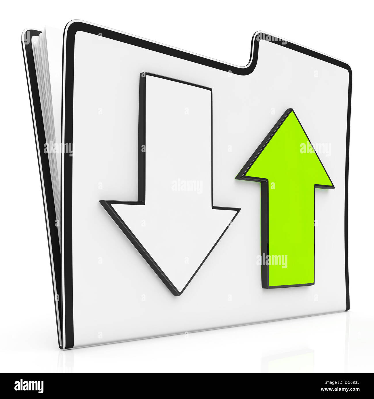 Download and upload icon means downloading and uploading Stock Photo