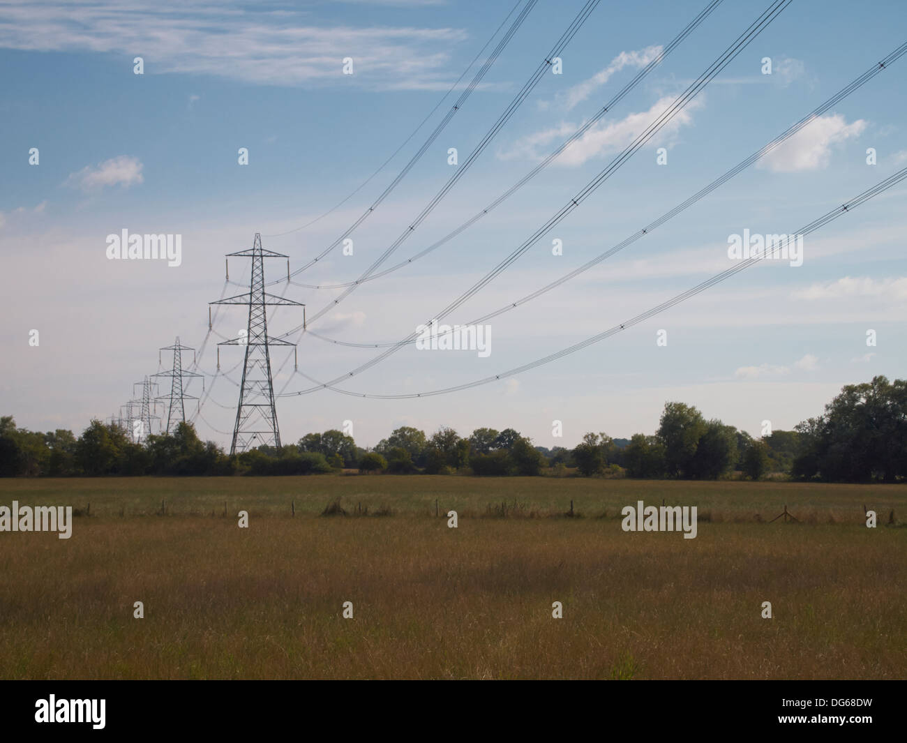 High voltage power lines, Newbridge, England Stock Photo Alamy