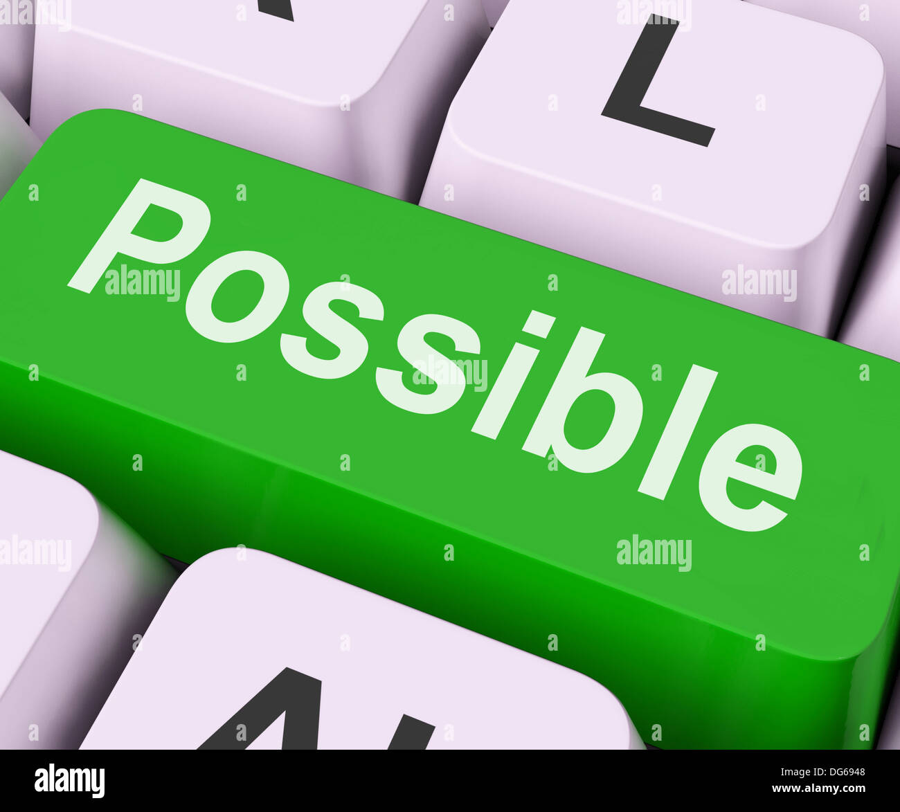 Possible Key On Keyboard Meaning Viable Workable Or Achievable Stock Photo