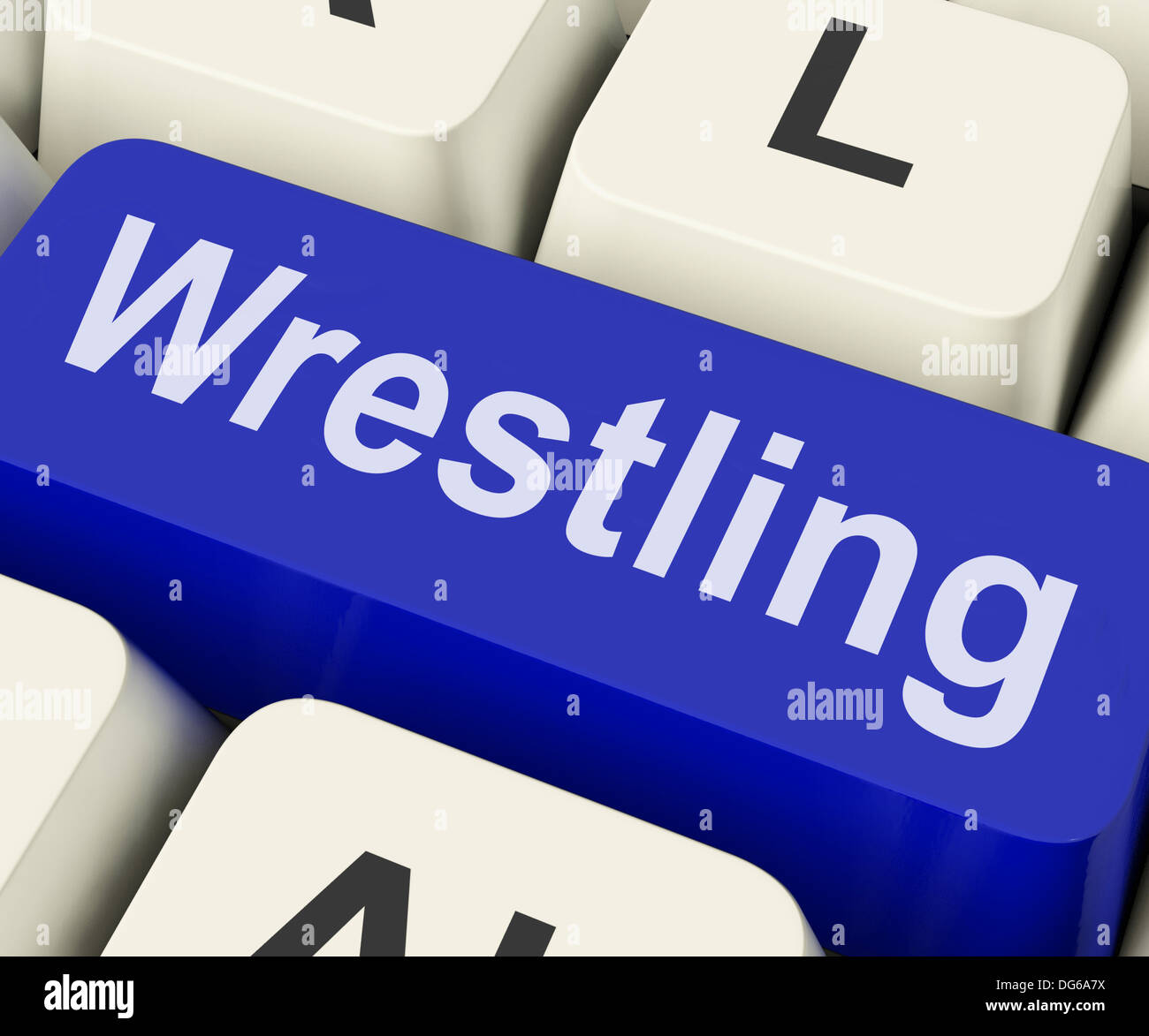 Wrestling Key Showing Wrestler Fighting Or Grappling Online Stock Photo Alamy