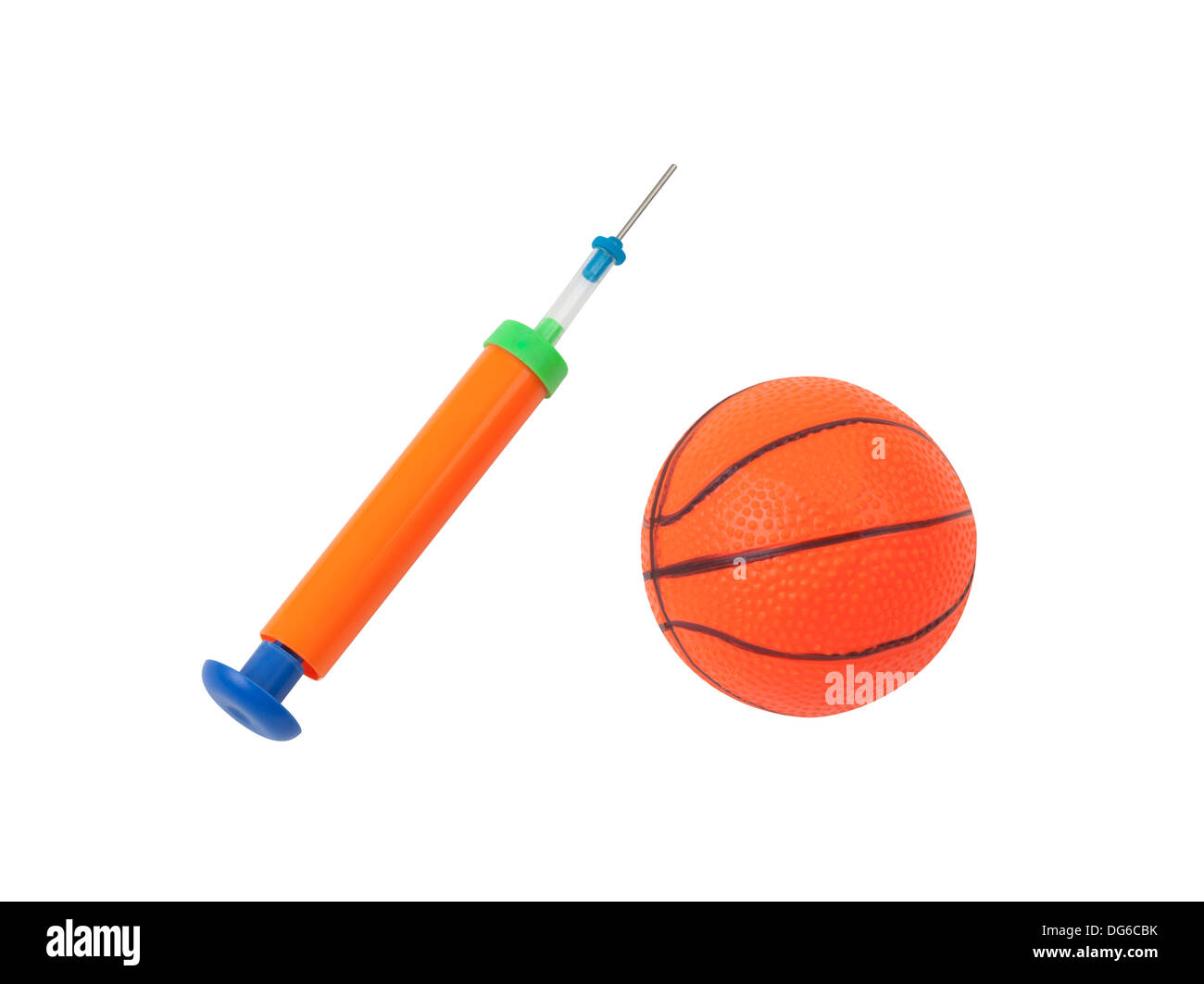 Needle to the pump for pumping the ball isolated on white background Stock  Photo - Alamy