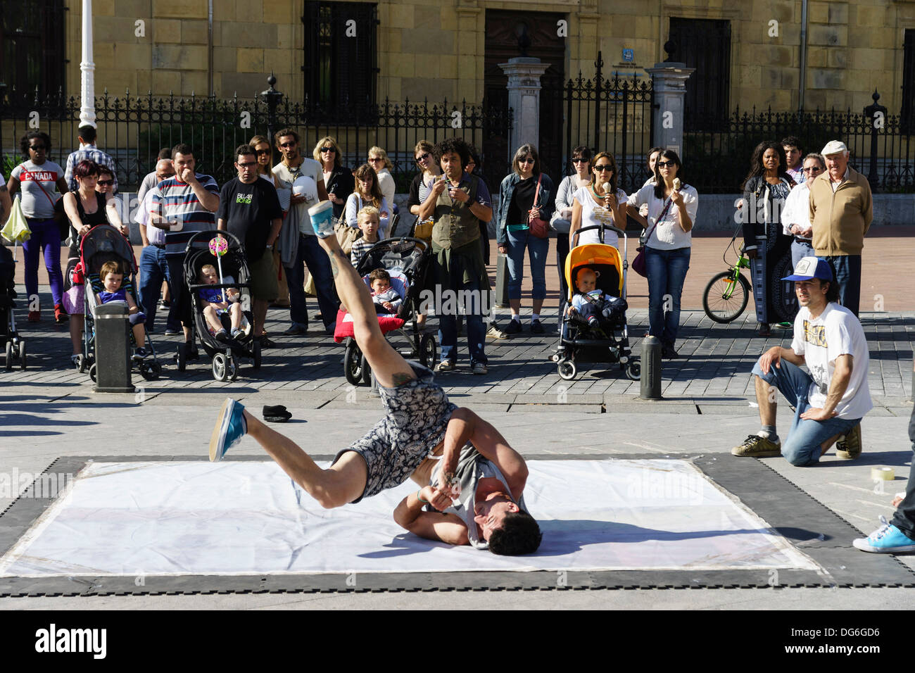 Basque country, Euskadi - San Sebastian. Break dancer. Stock Photo
