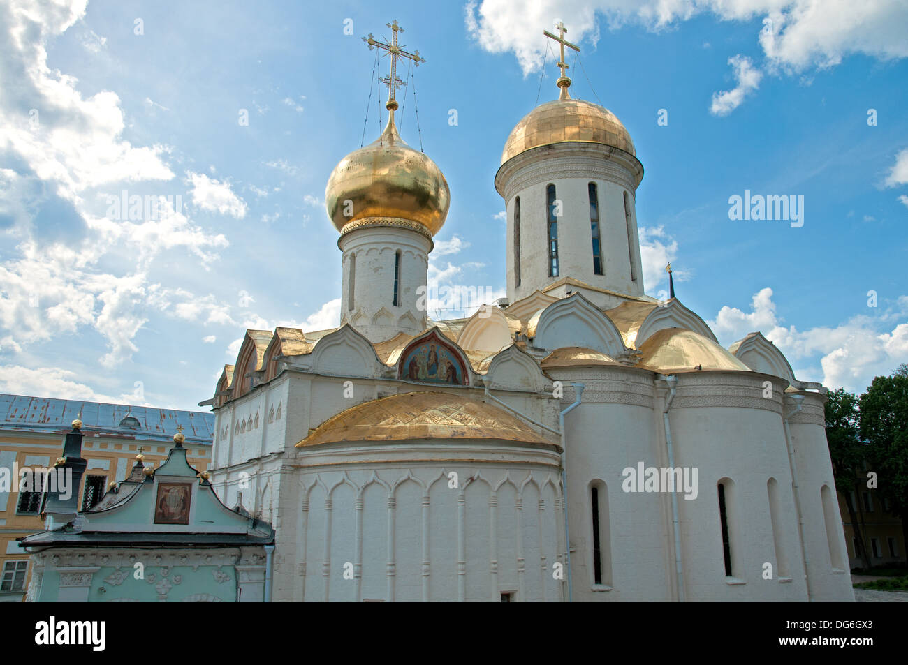 Trinity Cathedral at the Trinity Lavra of St Sergius Stock Photo
