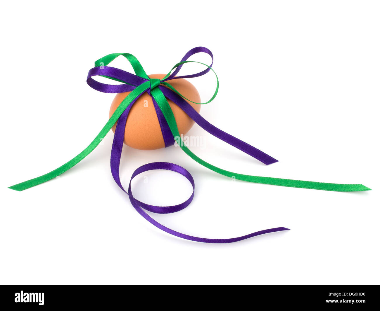 Easter egg with festive bow isolated on white background Stock Photo ...