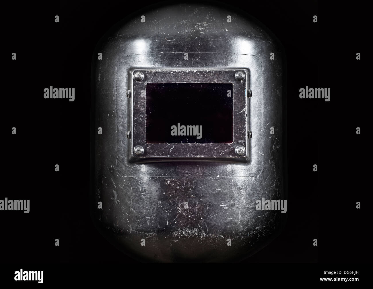 Hard worked welders mask / helmet. Stock Photo