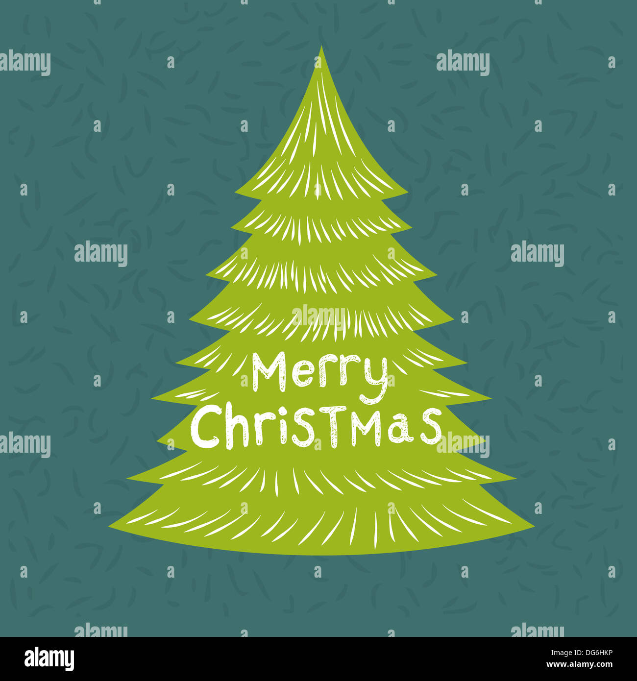 Merry Christmas Greeting Vector with a christmas tree Stock Photo - Alamy