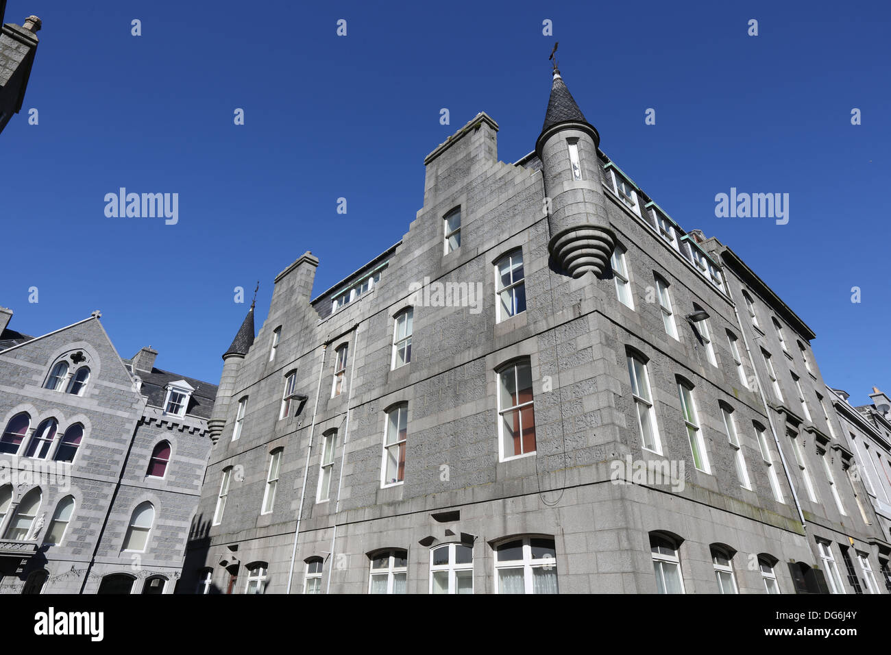 Granite buildings in Aberdeen city centre Scotland, UK Stock Photo