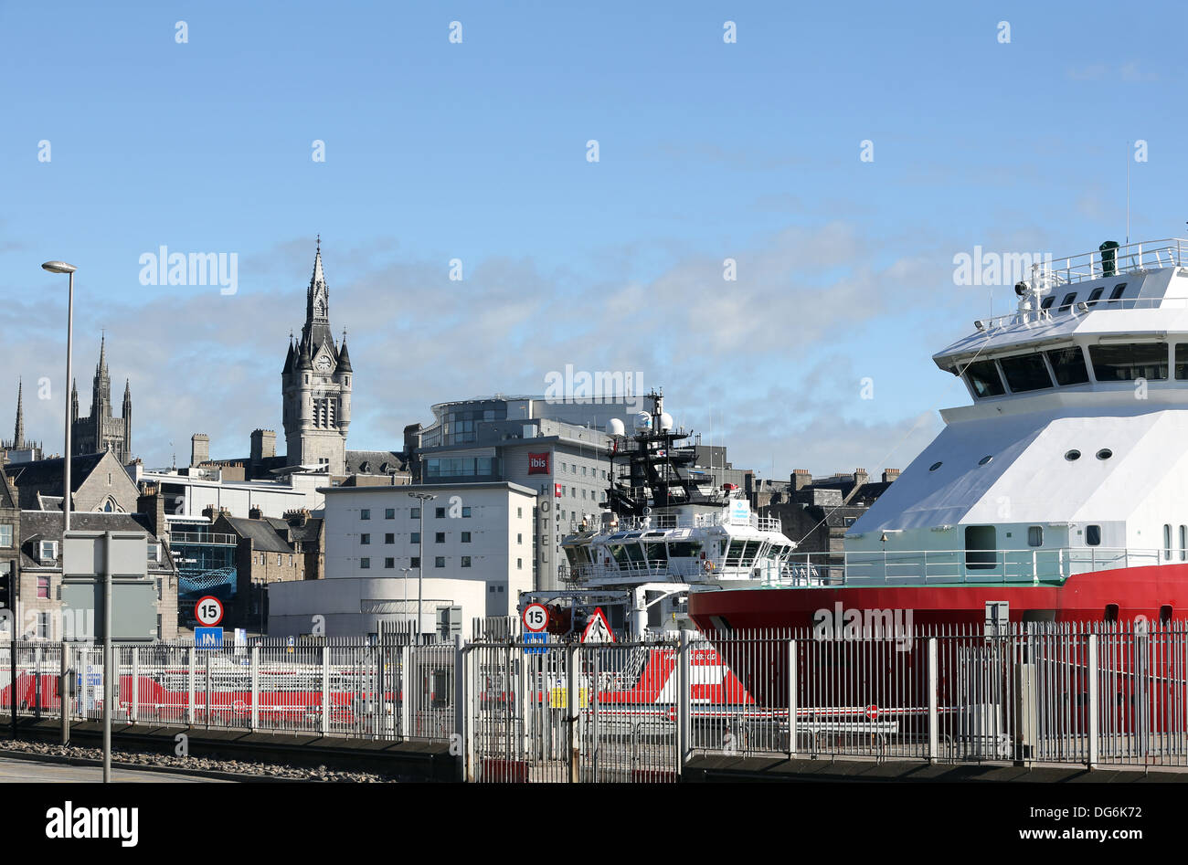 The harbour of Aberdeen city centre Scotland, UK Stock Photo