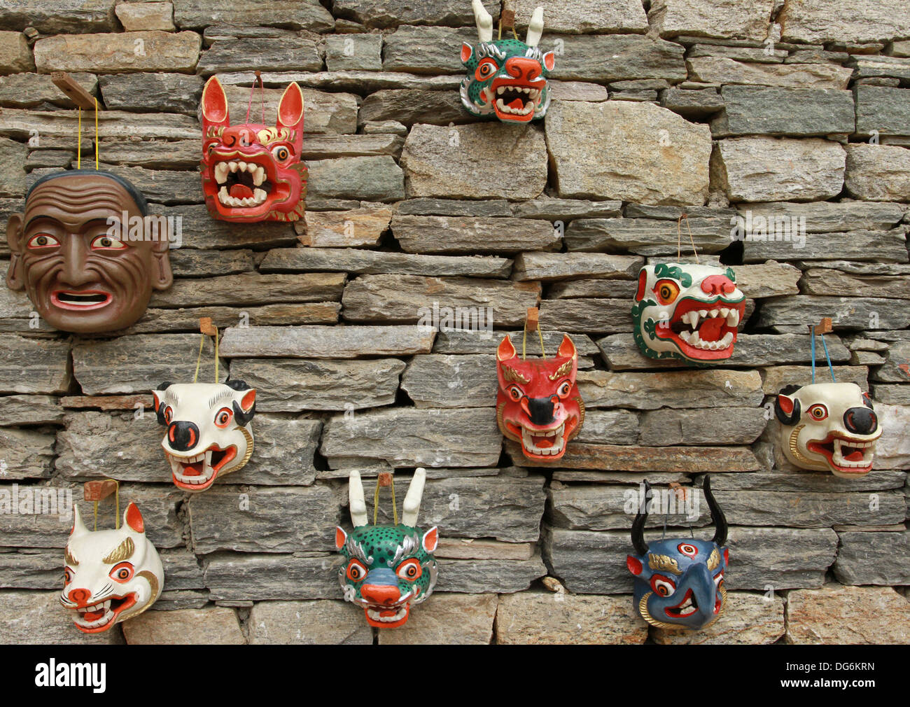 masks for tsechu festival of bhutan Stock Photo - Alamy