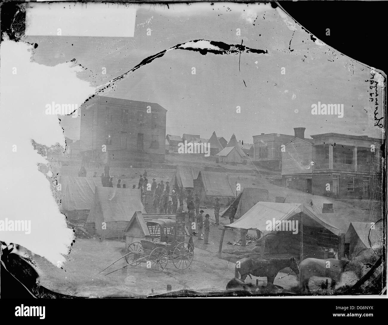 A camp scene, capturing daily life within a camp environment, likely ...